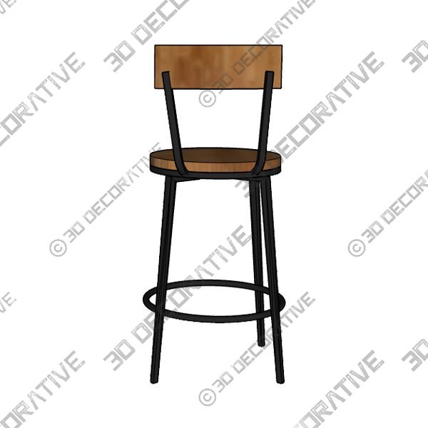 Arnold Reclaimed Wood Swivel Stool - 3D Decorative