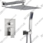 Artiqua Rain Shower System 12 Inches Shower Combo Set Brushed Nickel Wall Mount Faucet Bathroom Faucets - 3D Decorative