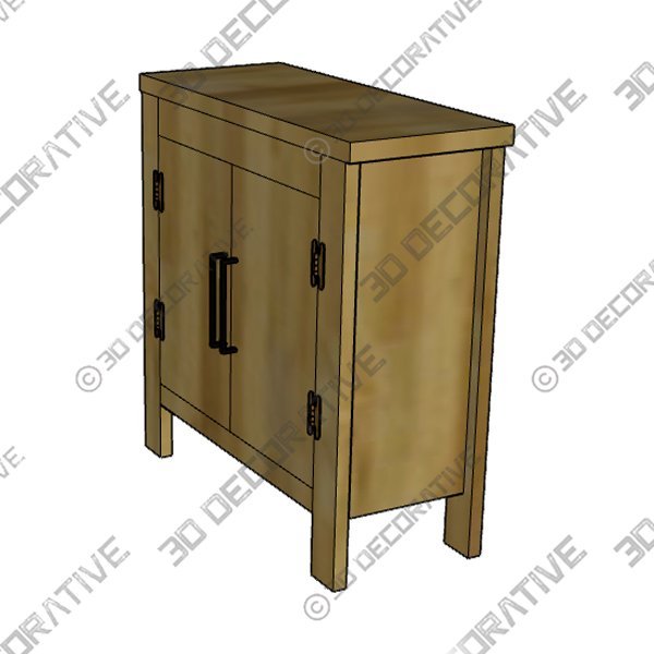 Bathroom Floor Storage Cabinet with Double Door Space Saver Organizer - 3D Decorative