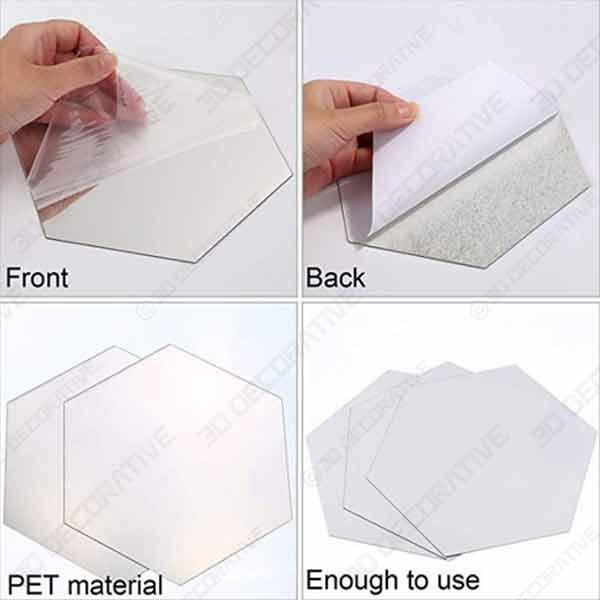 BBTO Mirror Sheets Flexible Non Glass Mirror Plastic Mirror Self Adhesive - 3D Decorative