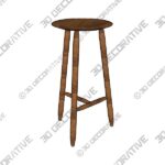 Stool-2-8-2.jpg Beachcomber Bar Stool in Walnut - 3D Decorative