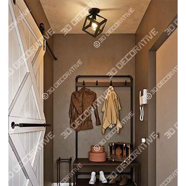 Modern Black Flush Mount Light  - 3D Decorative