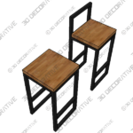 Black Metal Counter Stools - 3D Decorative