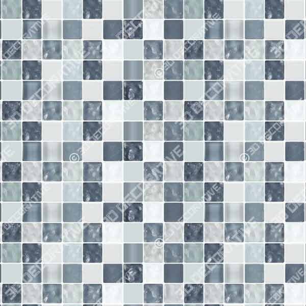 Blue And Grey Mosaic Tile - 3D Decorative