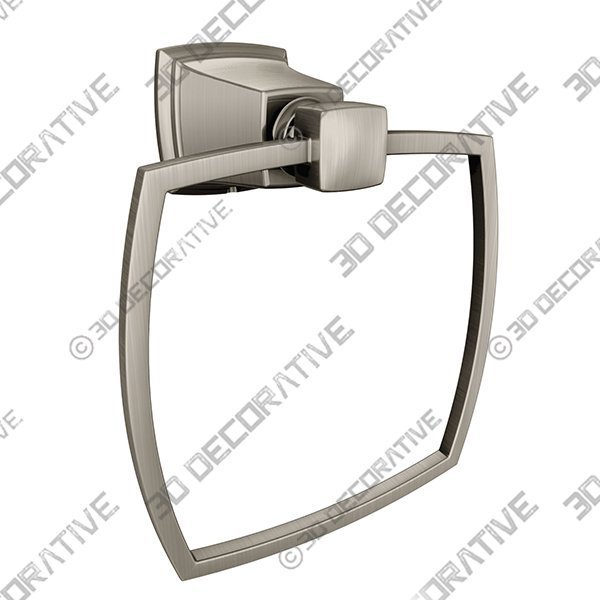 Boardwalk Towel Ring in Brushed Nickel - 3D Decorative