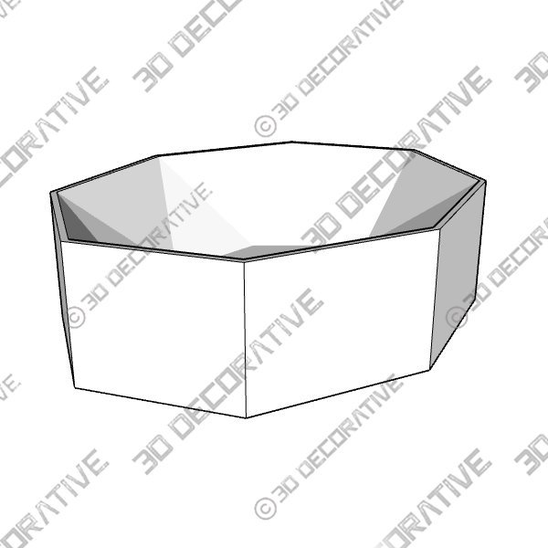 Brusque Glossy Ceramic Vessel Bathroom Sink with Overflow - 3D Decorative