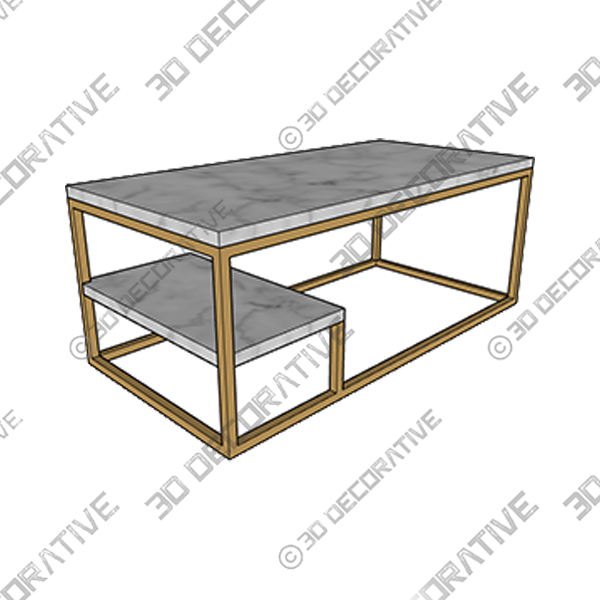 Carbone Frame Coffee Table with Storage - 3D Decorative