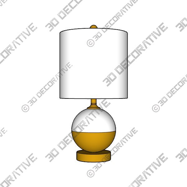 Carr 23.5" Ceramic and Metal Table Lamp, Brass - 3D Decorative