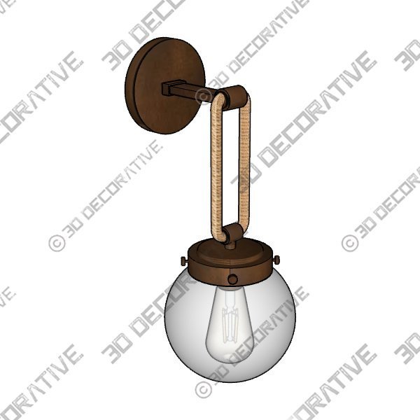 Coastal Cottage Rope Globe Sconce - 3D Decorative