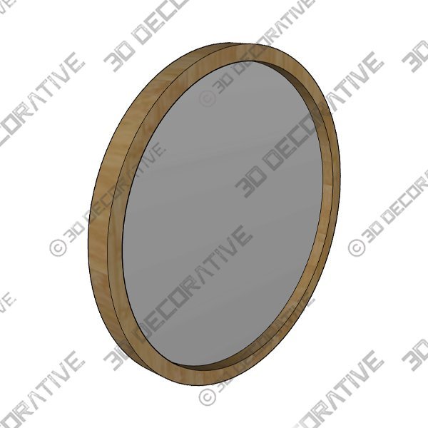 CONGUILIAO Round Mirror, 24 Inches Wood MirrorĀ - 3D Decorative