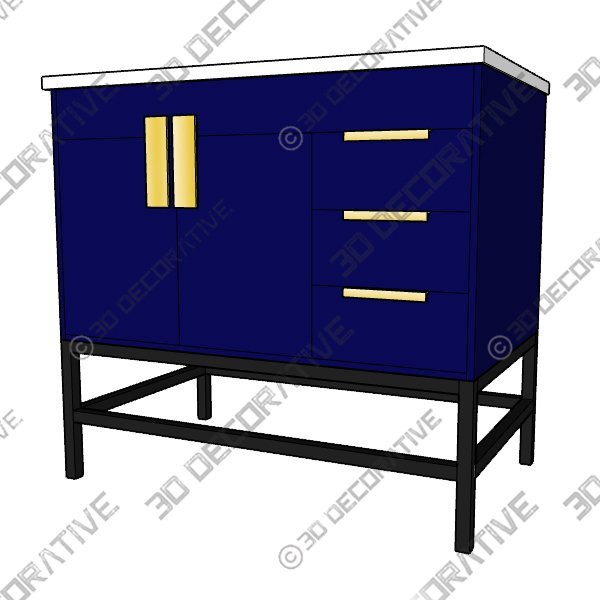 Corley 36″ Single Bathroom Vanity Set - 3D Decorative