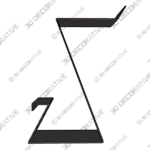 Counter Height Barstool in Black Faux Leather and Brushed Stainless Steel Finish - 3D Decorative