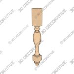 Post-Leg-3-3.jpg Country French (Double Square) Post Leg, Hard Maple- 3D Decorative