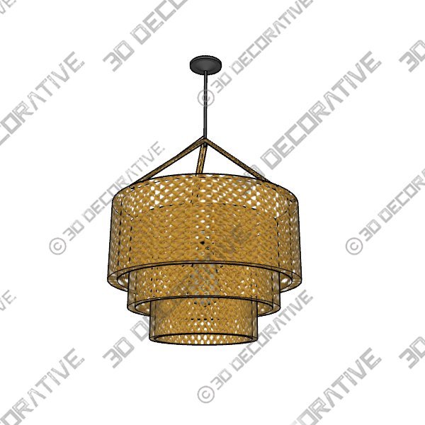 CSSYKV Japanese Rattan Chandelier - 3D Decorative