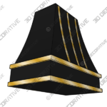 Curved Hood With Brass Strapping - 3D Decorative