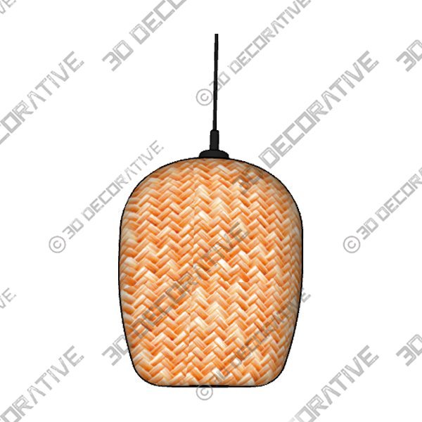 Cyclic Oval: Unique handmade Woven Hanging Pendant Light, Natural/Bamboo Pendant Light - 3D Decorative