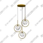 Pendant-4-44.jpg Debbte Industrial Vintage 3-Lights Pendant Lighting Fixture Brass Metal RingĀ - 3D Decorative