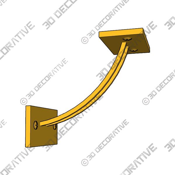 Deller 5″ Brass Shelf Bracket Nickel - 3D Decorative