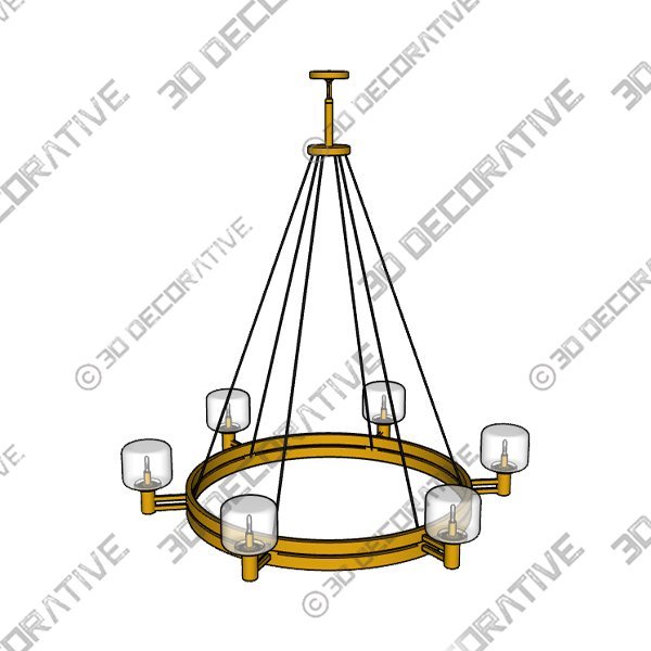 DEMARET ROUND CHANDELIER 36" - 3D Decorative