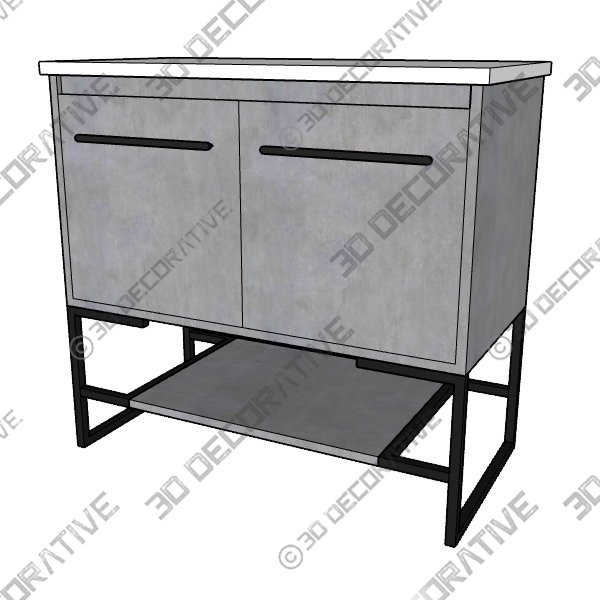 Derwent 36″ Single Bathroom Vanity Set - 3D Decorative