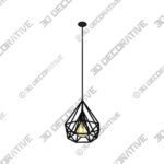 EGLO Carlton 1-Light Pendant Light Lamp in Black - 3D Decorative