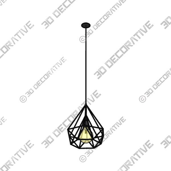 EGLO Carlton 1-Light Pendant Light Lamp in Black - 3D Decorative