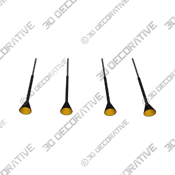 Eglo Cortaderas 4-light Matte Black Linear Pendant with Gold - 3D Decorative