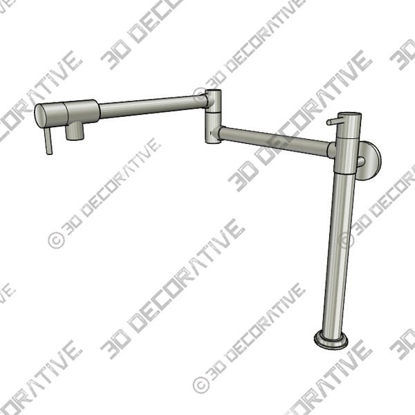 ETZ Pot Shaped Filler Folding Kitchen Faucet with Extended Handle - 3D Decorative