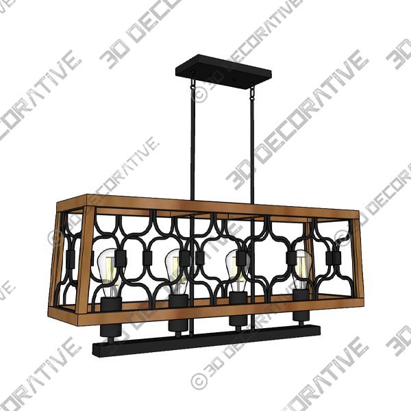 Eumyviv 5-Light Farmhouse Pendant Lighting Fixture - 3D Decorative