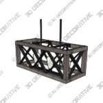 Farmhouse Chandelier, 3-Light Island Light Fixtures, Wood Rectangular Chandelier - 3D Decorative