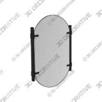 Mirror-3-4-2.jpg Frameless Pill Mirror w/ Bar Accents - 22.5"W x 33.5"H - 3D Decorative