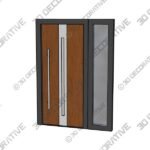 FRONT EXTERIOR PREHUNG STEEL DOOR -W36+12 X H80-RIGHT-HAND INSWING - 3D Decorative