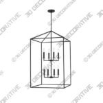 Generation Lighting Perryton 8-Light Midnight Black Transitional Geometric LED Pendant Light Lamp - 3D Decorative