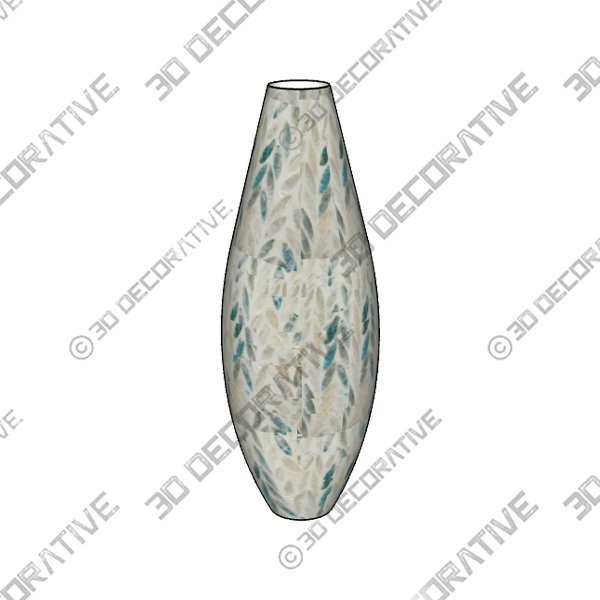 Glendale Heights Modern Shell Inlaid Bamboo Floor Vase - 3D Decorative