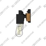 Globe Electric Phoenix 4-Light Vanity Light, Matte Black, Dark Faux Wood - 3D Decorative