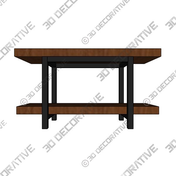 Griffin Reclaimed Wood 2-Shelf Media Console - 3D Decorative