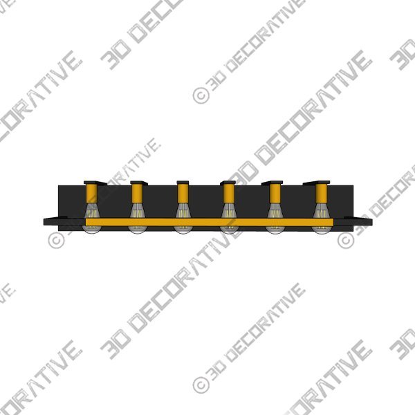 Hamilyeah 6 Light Bathroom Vanity Light Fixture Over Mirror, Black and Gold Vanity Lighting 6 BulbĀ - 3D Decorative