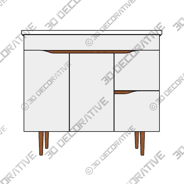 Harvest 36″ Bathroom Vanity Cabinet - 3D Decorative