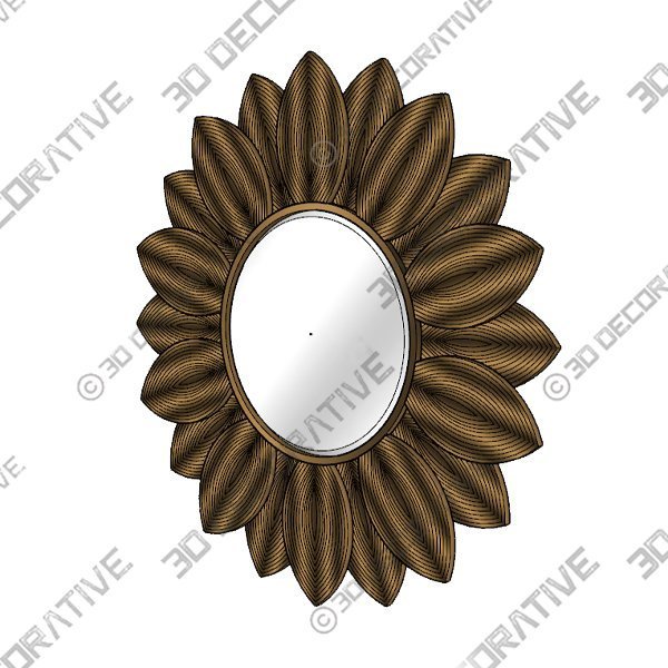 Helios HLO-1000 36″H x 36″W Mirror Glass - 3D Decorative