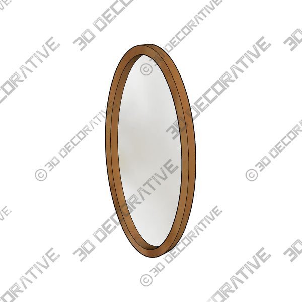 Heritage Mango Wood Oval Mirror - 3D Decorative