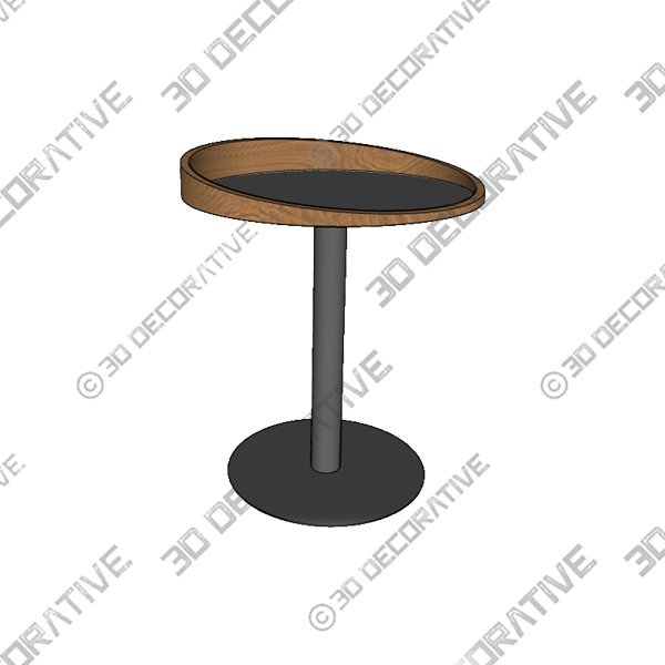 Hileman Tray Top Pedestal End TableĀ - 3D Decorative