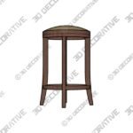 Hillburn Portabello Brown Backless Swivel Counter stool - 3D Decorative