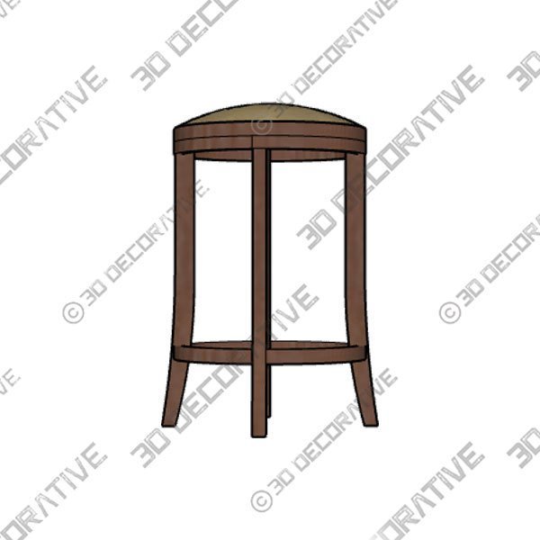 Hillburn Portabello Brown Backless Swivel Counter stool - 3D Decorative