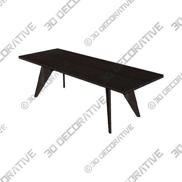 JEAN PROUVE - TABLE S.A.M. BOIS - 3D Decorative