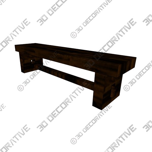 Kaveona Bench, Distressed Walnut - 3D Decorative