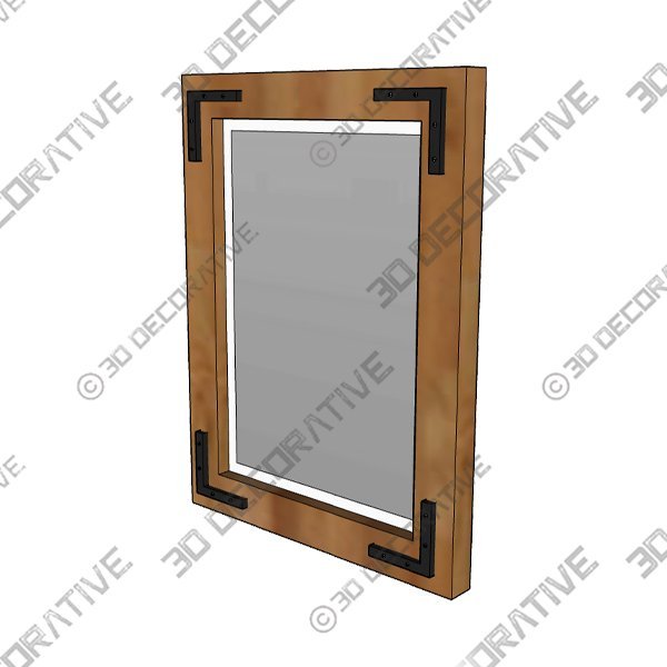 kenvc Rustic Bathroom Mirror with 3-Color LED Light,32″ x 24″ Wood Bathroom MirrorDetach - 3D Decorative