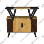 Kitchen Island Buffet Console Table with Storage Cabinet - 3D Decorative