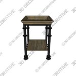 Liara 24.5” Tall Tray Top End Table - 3D Decorative