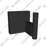 Matte Black Bathroom Hook - 3D Decorative