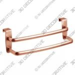 mDesign Metal Kitchen Over Cabinet Double Towel Bar Rack - 3D Decorative